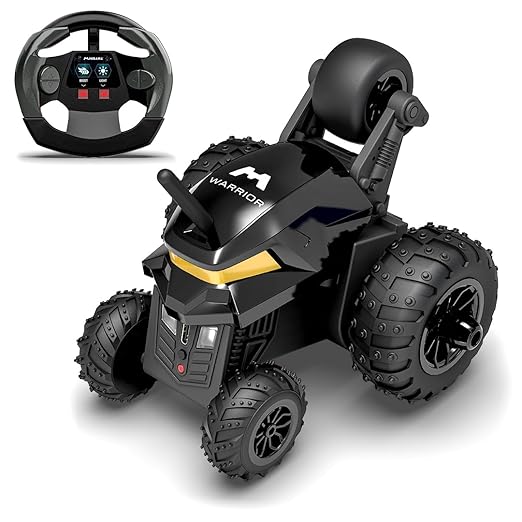 Mirana Warrior 360 Degree Rotating Stunt RC Car Toy for Kids | High Speed Steering Remote Control Vehicle | USB Type-C Rechargeable for Boys and Girls | Made in India (Onyx Black)
