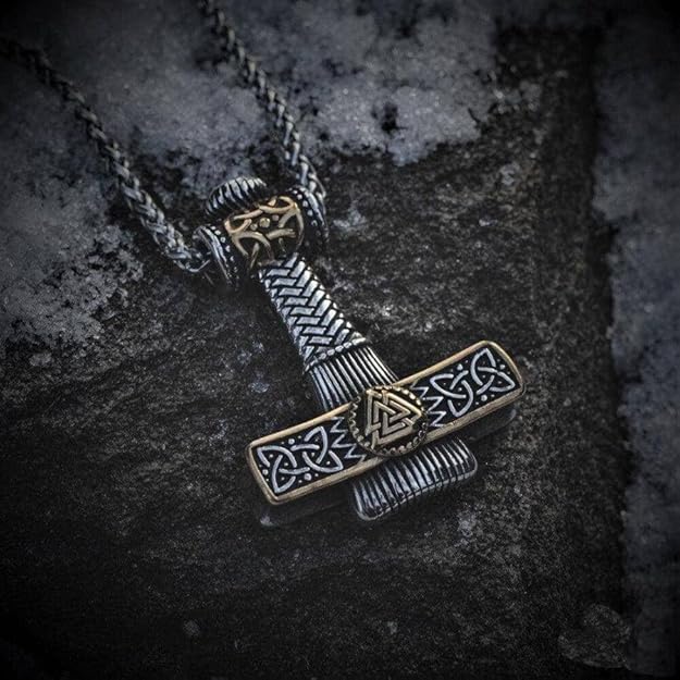 THE MEN THING Pendant for Men - Pure Titanium Steel Pendant Viking Collection with 24inch Round Box Chain for Men & Boys - Image 3