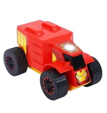 SKOODLE Kid Marvel Pull-Back Monster Truck - Hulk Buster Edition, Marvel Inspired Toy Bikes with Sturdy and Long-Lasting Construction, Enhances Motor Skills and Fun Vehicle Toy for Gifting - Red