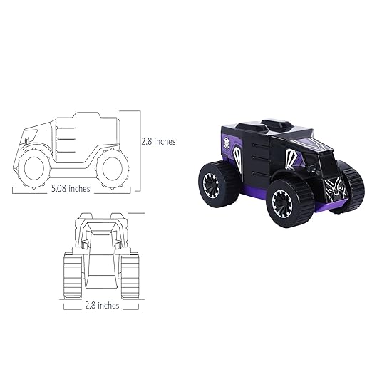 SKOODLE Kid Marvel Pull-Back Monster Truck - Black Panther Edition, Marvel Inspired Toy Bikes with Sturdy and Long-Lasting Construction, Enhances Motor Skills and Fun Vehicle Toy for Gifting - Blue - Image 2