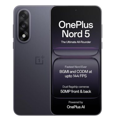OnePlus Nord 5 | Snapdragon 8s Gen 3 | Stable 144FPS Gaming | Dual 50MP Flagship Camera | Powered by OnePlus AI | 8GB + 256GB | Phantom Grey