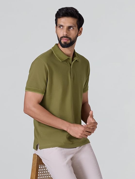 XYXX Accent Men's Solid Cotton Polo T Shirt | Collar Tshirts | Half Sleeves | Solid-Slim Fit - Image 3