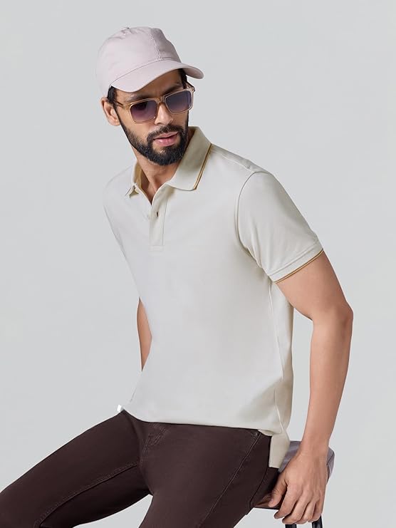 XYXX Accent Men's Solid Cotton Polo T Shirt | Collar Tshirts | Half Sleeves | Solid-Slim Fit - Image 2