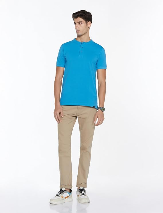 Men's Cotton Rich Polo T Shirt | Mandarin Collar Tshirts | Half Sleeves | Plain - Regular Fit (Available in Plus Sizes) - Image 4