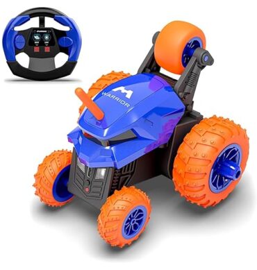 Mirana Warrior 360 Degree Rotating Stunt RC Car Toy for Kids | High Speed Steering Remote Control Vehicle | USB Type-C Rechargeable for Boys and Girls | Made in India (Blue)