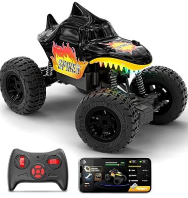 Mirana Spiker 2WD RC Car for Kids | High-Speed ATV Remote & App-Controlled Rock Crawler | USB Rechargeable Offroad Monster Truck with Bluetooth Speakers & RGB Lights | Gift for Boys & Girls (Black)