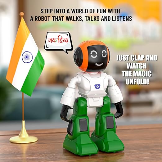 Mirana Moonwalker | Smart Interactive Chat-GPT AI Robot Toy for Kids | USB Rechargeable Type-C | AR Games & In-Built Bluetooth Speaker | Remote & App Controlled | Gift for Boys & Girls 2+ Years (Tiranga) - Image 3