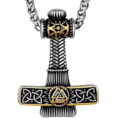 THE MEN THING Pendant for Men - Pure Titanium Steel Pendant Viking Collection with 24inch Round Box Chain for Men & Boys