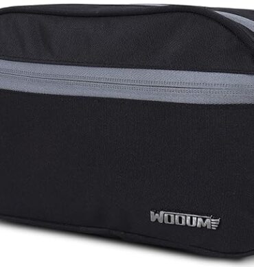 Wooum Polyester Toiletry Bag for Men & Women, Travel Pouch for Toiletries Shaving Kit & Cosmetics, Water Resistance Pouch for Travel Accessories, Organizer Travel Pouch for Make Up, Black
