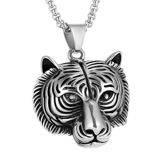 THE MEN THING Alloy Pendant with Pure Stainless Steel 24inch Round Box Chain, American trending Style for Men & Boys