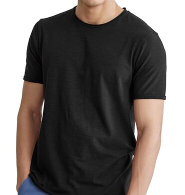 DAMENSCH Men?s Slim Fit Cotton-Elastane Blend Half Sleeve Casual T-Shirt | Round Neck T-Shirt