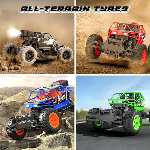 Mirana Duster 4WD RC Car Toy for Kids | Rechargeable USB C-Type Offroad Monster Truck with Smoke Exhaust | High Speed ATV Remote Control Rock Crawler | Gift for Boys & Girls (Blue) - Image 2
