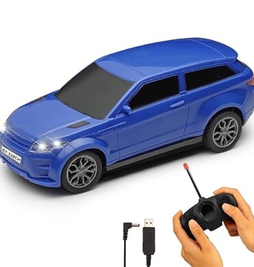 Gooyo GY-338CH Rechargeable Remote Control Car Toy | Blue Color, Power Source: Lithium Rechargeable Battery for Car (Included) & 2xAA Battery for Remote Controller (Not Included)