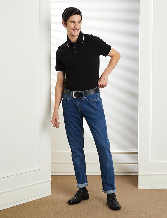 Symbol Premium Men's Cotton Stretch Solid Polo T-Shirt (Regular Fit | Pique Knit) - Image 2