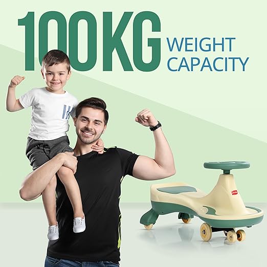 LuvLap Sunny Swing Car, Kids Push Car, Magic Car for Kids, Comfortable Seats & Durable, Ride On Magic Car for 3+ Years Baby Boy & Girl, Beige & Green - Image 4