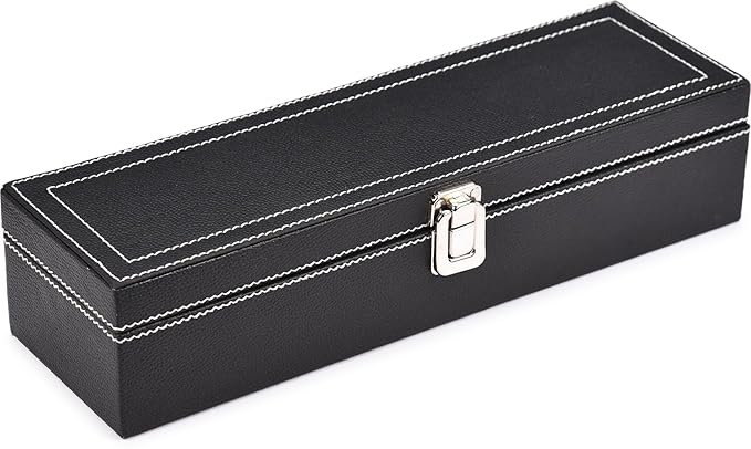 Men's and Women's Leatherette Watch organizer holder Case for 6 Watches, Removable Watch Pillows, Watch Box Holder, Gift for Loved Ones (Black::Black) - Image 2