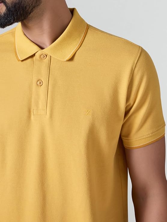 XYXX Accent Men's Solid Cotton Polo T Shirt | Collar Tshirts | Half Sleeves | Solid-Slim Fit - Image 3