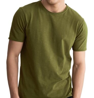 DAMENSCH Men?s Slim Fit Cotton-Elastane Blend Half Sleeve Casual T-Shirt | Round Neck T-Shirt