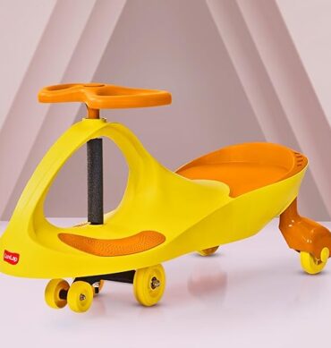 LuvLap Sunshine Swing Car for Kids, Comfortable Seats & Durable, Smooth Wheels, Baby Car, Magic Toy, Push Ride On, 3+ Years, Birthday Gift for Baby Boys & Girls, Yellow