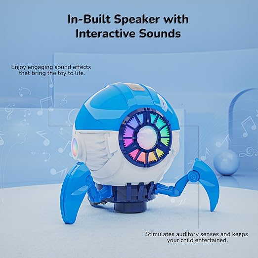Mirana Space Octopus Bump & Go Musical Toy for Kids ? AA Battery Powered ? 360 Rotation and Auto Direction Change - Inbuilt Speakers & RGB Lights ? Gift for Boys & Girls 1+ Years (Blue) - Image 3