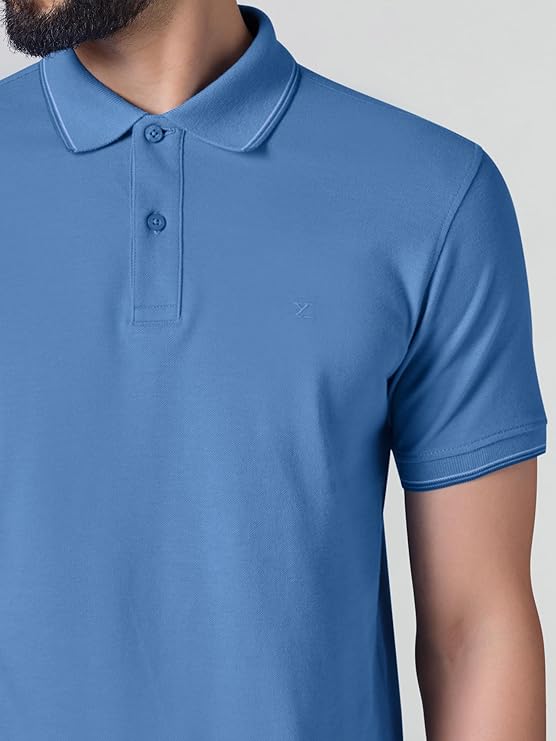 XYXX Accent Men's Solid Cotton Polo T Shirt | Collar Tshirts | Half Sleeves | Solid-Slim Fit - Image 3