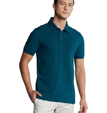 Symbol Premium Men's Cotton Stretch Solid Polo T-Shirt (Regular Fit | Pique Knit)