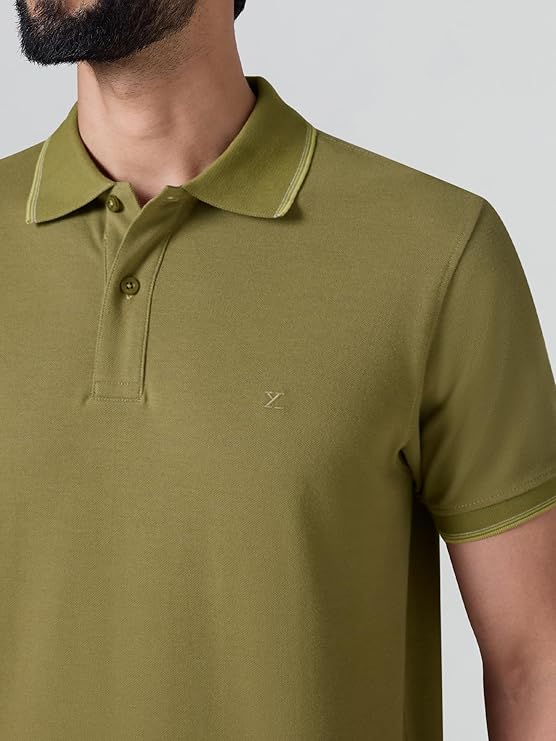 XYXX Accent Men's Solid Cotton Polo T Shirt | Collar Tshirts | Half Sleeves | Solid-Slim Fit - Image 2