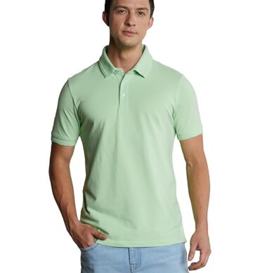 Symbol Premium Men's Cotton Stretch Solid Polo T-Shirt (Regular Fit | Pique Knit)