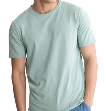 DAMENSCH Men?s Slim Fit Cotton-Elastane Blend Half Sleeve Casual T-Shirt | Round Neck T-Shirt