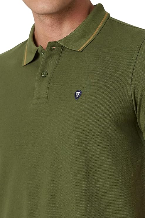 Van Heusen Men's Cotton Solid Regular Fit T-Shirt - Image 4