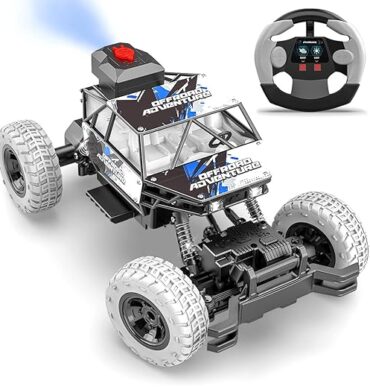 Mirana Duster 4WD RC Car Toy for Kids | Rechargeable USB C-Type Offroad Monster Truck with Smoke Exhaust | High Speed ATV Remote Control Rock Crawler | Gift for Boys & Girls (Silver)