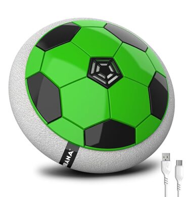 Mirana C-Type USB Rechargeable Hover Football Indoor Floating Hoverball Soccer|Air Football Neon Lite|Made in India Fun Toy Best Gift for Boys and Kids (Green) Plastic
