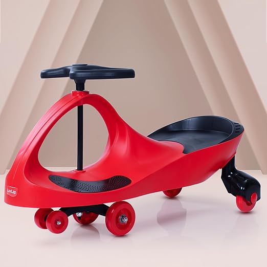 LuvLap Sunshine Swing Car for Kids, Comfortable Seats & Durable, Smooth Wheels, Baby Car, Magic Toy, Push Ride On, 3+ Years, Birthday Gift for Baby Boys & Girls, Red & Black