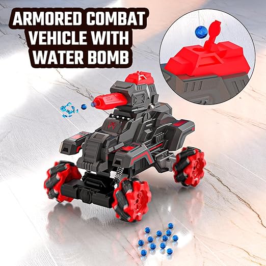 Mirana Drifter Tank Bullet Shooter 4WD 4x4 RC Car Toy for Kids - Remote & App Controlled Vehicle - 360 Rotation & Omnidirection Wheels - Type-C USB Rechargeable - for Boys & Girls 4+ Years (Grey) - Image 3