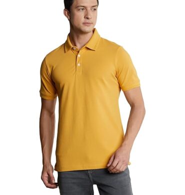 Symbol Premium Men's Cotton Stretch Solid Polo T-Shirt (Regular Fit | Pique Knit)