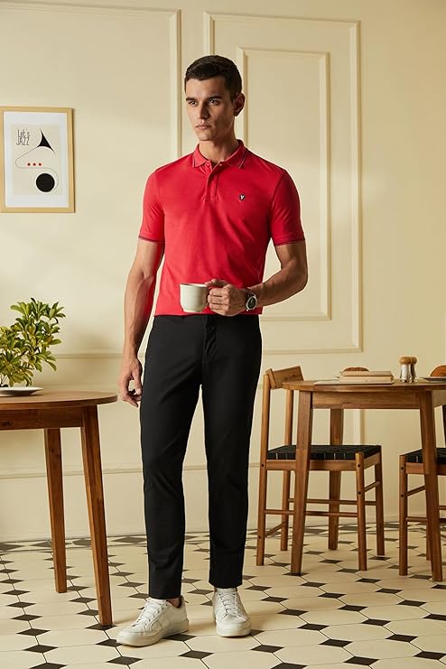 Van Heusen Men's Cotton Solid Regular Fit T-Shirt - Image 4