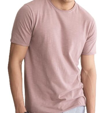 DAMENSCH Men?s Slim Fit Cotton-Elastane Blend Half Sleeve Casual T-Shirt | Round Neck T-Shirt