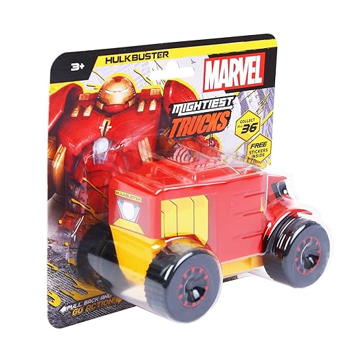 SKOODLE Kid Marvel Pull-Back Monster Truck - Hulk Buster Edition, Marvel Inspired Toy Bikes with Sturdy and Long-Lasting Construction, Enhances Motor Skills and Fun Vehicle Toy for Gifting - Red - Image 2