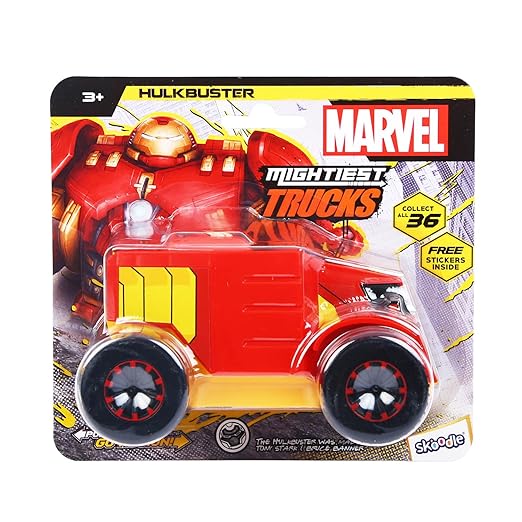 SKOODLE Kid Marvel Pull-Back Monster Truck - Hulk Buster Edition, Marvel Inspired Toy Bikes with Sturdy and Long-Lasting Construction, Enhances Motor Skills and Fun Vehicle Toy for Gifting - Red - Image 3