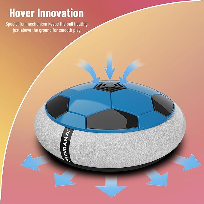 Mirana C-Type USB Rechargeable Hover Football Indoor Floating Hoverball Soccer|Air Football Neon Lite|Made in India Fun Toy Best Gift for Boys and Kids (Blue) Plastic - Image 2