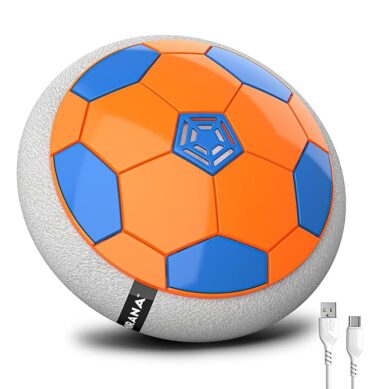 Mirana C-Type USB Rechargeable Hover Football Indoor Floating Hoverball Soccer|Air Football Neon Lite|Made in India Fun Toy Best Gift for Boys and Kids (Orange) Plastic
