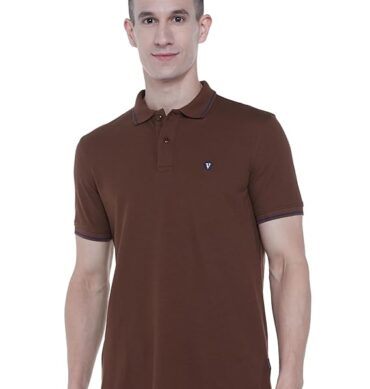 Van Heusen Men's Cotton Solid Regular Fit T-Shirt