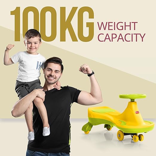 LuvLap Sunny Swing Car, Kids Push Car, Magic Car for Kids, Comfortable Seats & Durable, Ride On Magic Car for 3+ Years Baby Boy & Girl, Yellow - Image 2