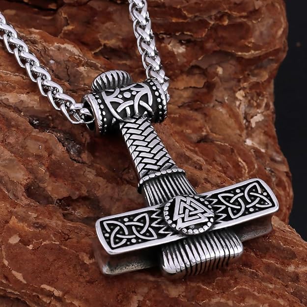 THE MEN THING Pendant for Men - Pure Titanium Steel Pendant Viking Collection with 24inch Round Box Chain for Men & Boys - Image 3