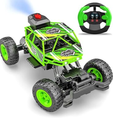 Mirana Duster 4WD RC Car Toy for Kids | Rechargeable USB C-Type Offroad Monster Truck with Smoke Exhaust | High Speed ATV Remote Control Rock Crawler | Gift for Boys & Girls (Green)
