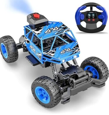 Mirana Duster 4WD RC Car Toy for Kids | Rechargeable USB C-Type Offroad Monster Truck with Smoke Exhaust | High Speed ATV Remote Control Rock Crawler | Gift for Boys & Girls (Blue)
