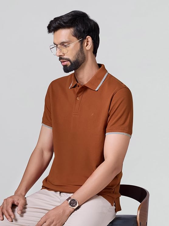 XYXX Accent Men's Solid Cotton Polo T Shirt | Collar Tshirts | Half Sleeves | Solid-Slim Fit - Image 2