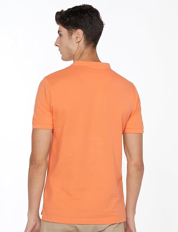 Men's Cotton Rich Polo T Shirt | Mandarin Collar Tshirts | Half Sleeves | Plain - Regular Fit (Available in Plus Sizes) - Image 3