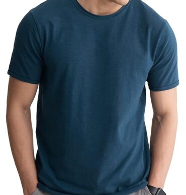 DAMENSCH Men?s Slim Fit Cotton-Elastane Blend Half Sleeve Casual T-Shirt | Round Neck T-Shirt