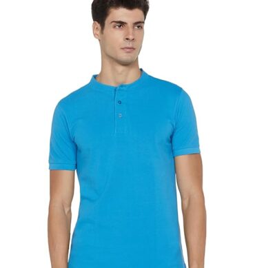 Men's Cotton Rich Polo T Shirt | Mandarin Collar Tshirts | Half Sleeves | Plain - Regular Fit (Available in Plus Sizes)